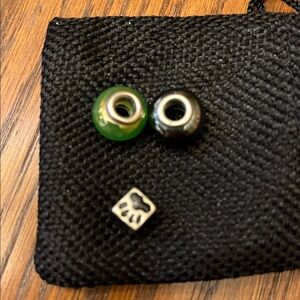 Green and Black Bead Charm Set